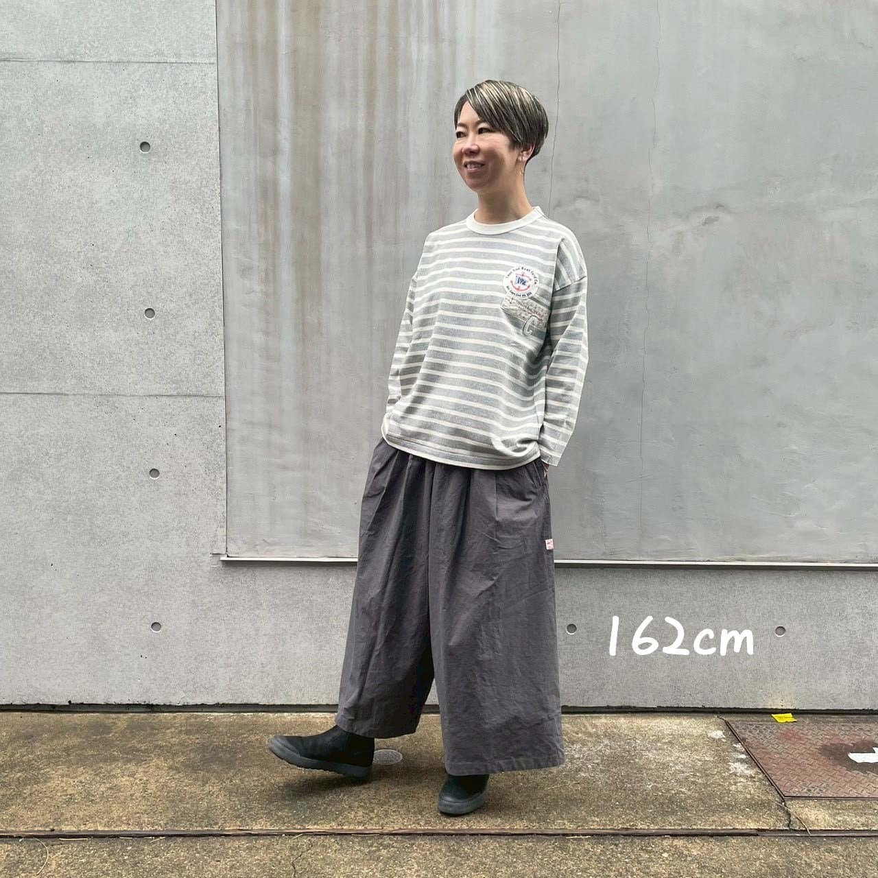 ワッペンペタペタ長袖Tシャツ HAYATEセーラーボーダーTシャツ 61C53