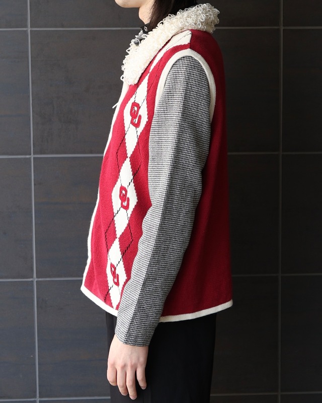 Argyle design knit vest