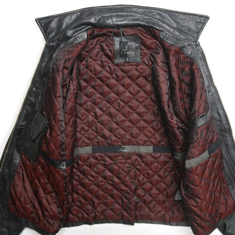 古着 J. Ferrar レザージャケット ブルゾン ブラック 表記：M