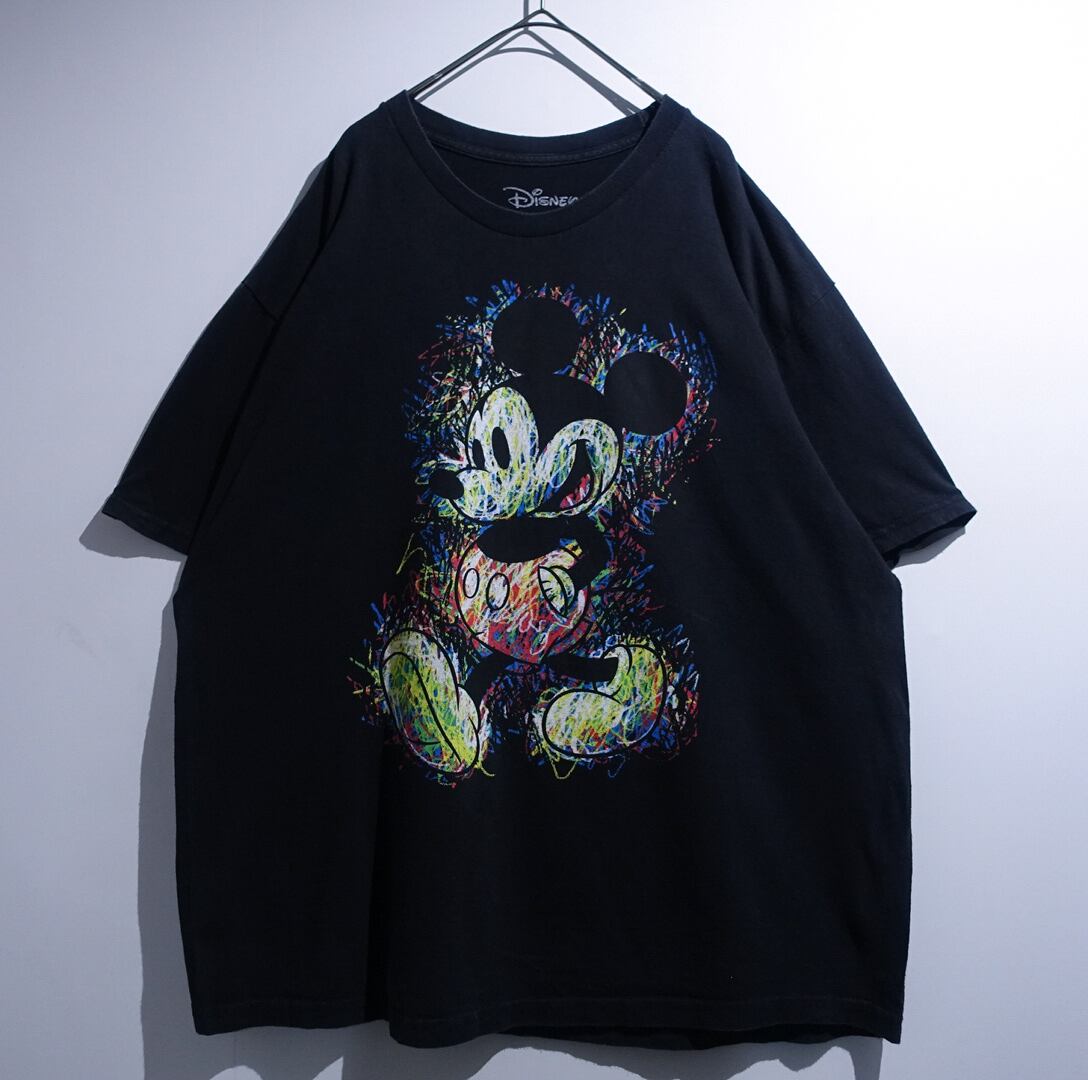 “Disney” Black Mickey Artistic Print Desgin T-Shirt
