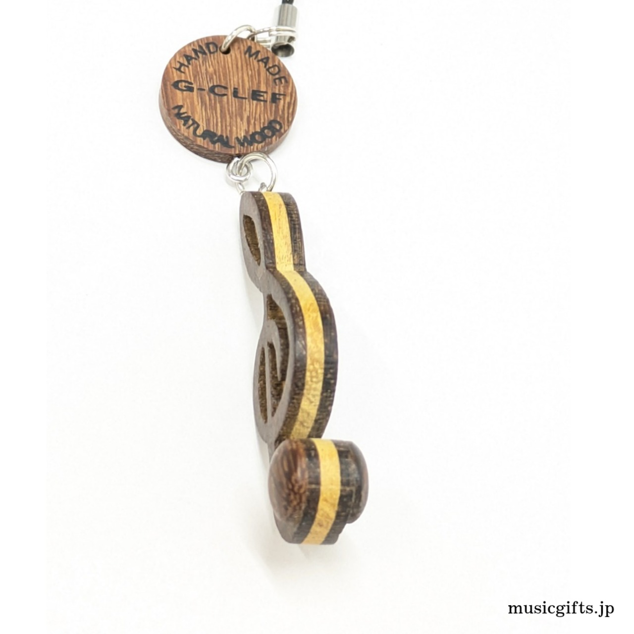 木製ストラップ ト音記号