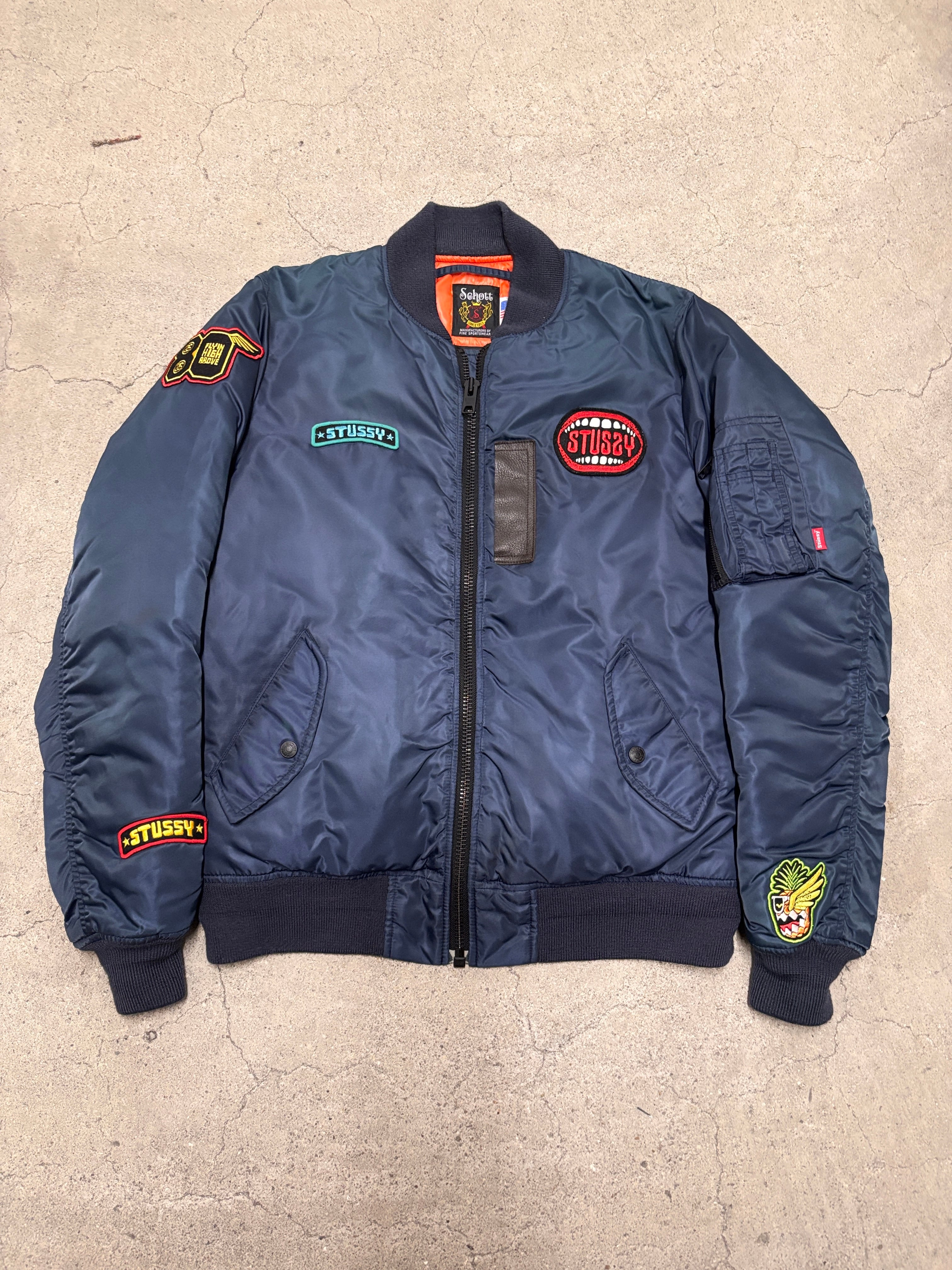 10s STUSSY × SCHOTT/MA-1 Flight Jacket/2013年L/フライトジャケット