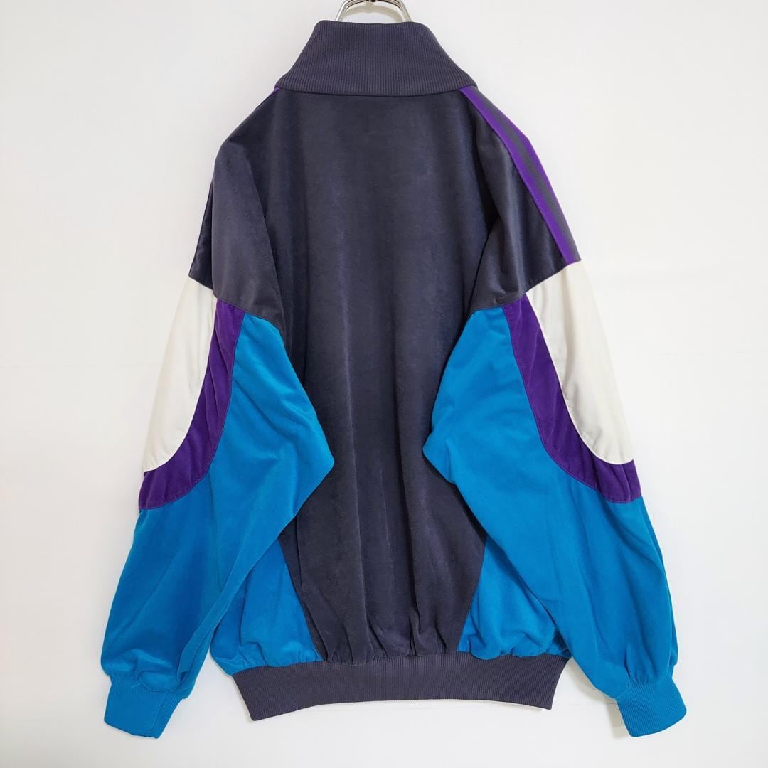 アディダス 80s ロゴ刺繍 トラックジャケット パープル 紫 ブルー 青 白 | fuufu powered by BASE