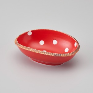 赤水玉楕円鉢・小