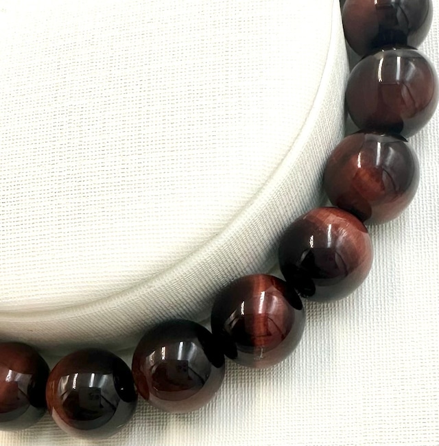 (00747)(1点のみ)レッドタイガーアイ【8mm】　Tiger's eye 　虎目石　虎眼石　金運　仕事運　ラウンドカット　 天然石ブレスレット　パワーストーン　