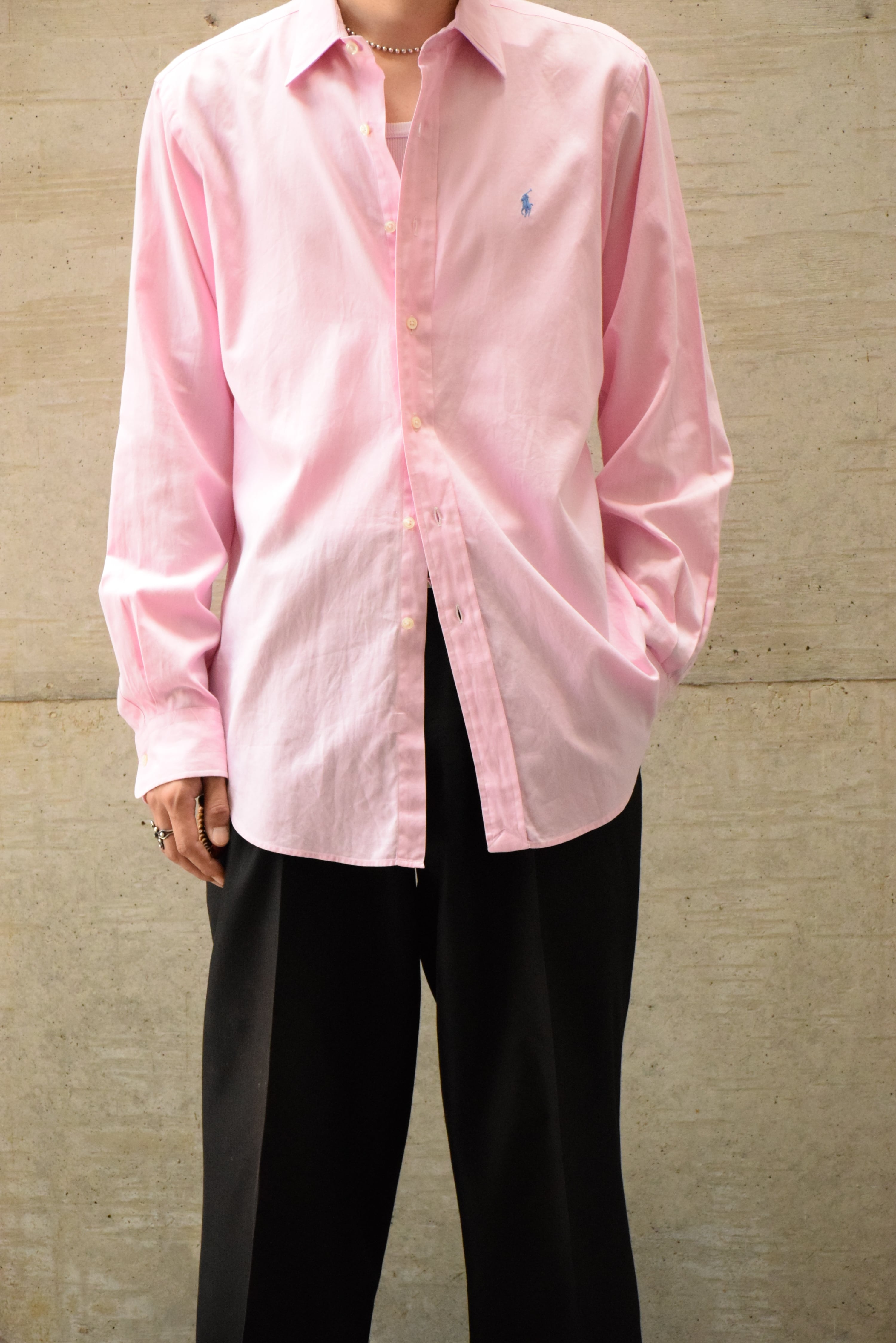 90s Polo by Ralph Lauren “ANDREW” 長袖シャツ メンズM ピンク