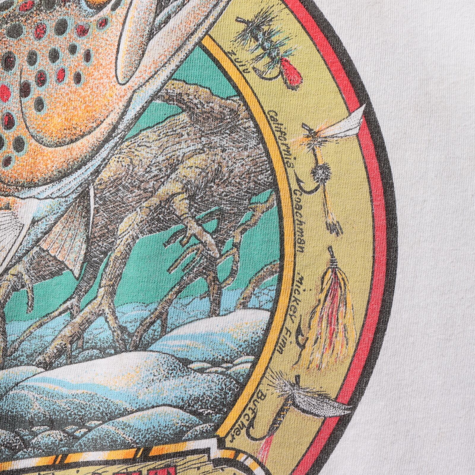 美品 XL USA シングルステッチ ONEITA ブラウントラウト Tシャツ