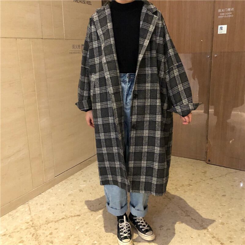 ウールコート チェック柄 ロング丈 アウター 韓国 チェック柄 コート ロング丈 韓国ファッション レディース