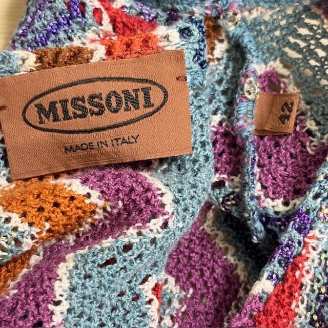 古着 ミッソーニ MISSONI ニットワンピース クリーニング済み ジグザグ