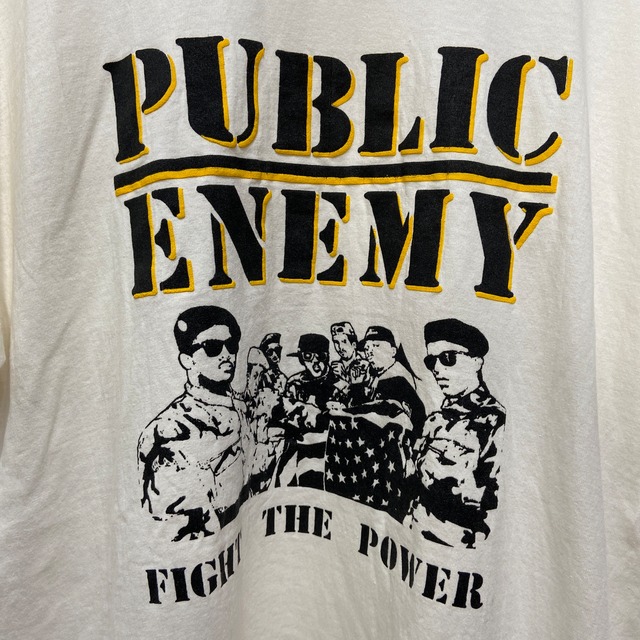 90s USA製 PUBLIC ENEMY プリントTシャツ ラップt 白 XL