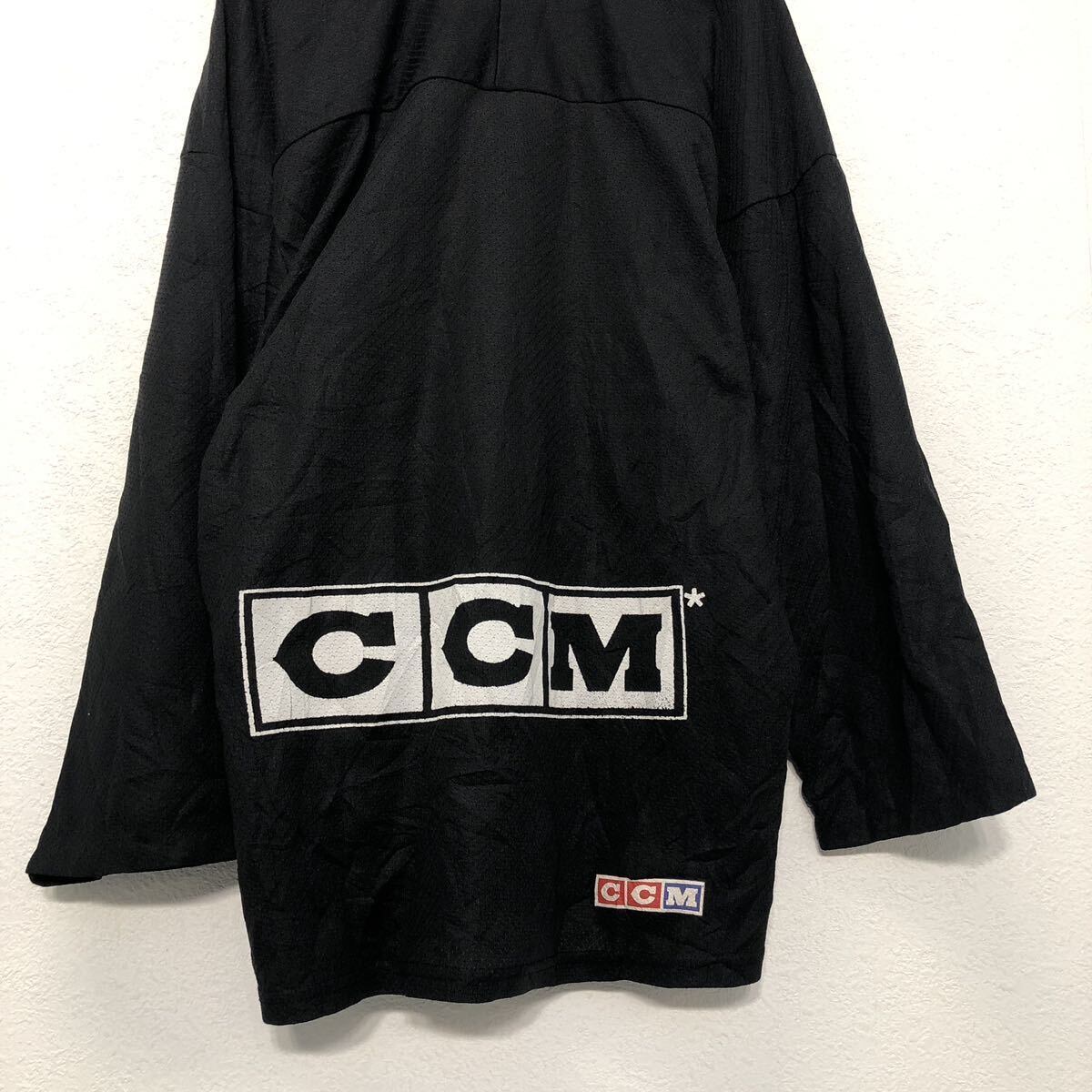 CHECK USAロゴ入り長袖カットソー 刺繍ロゴ アイスホッケー ストリート