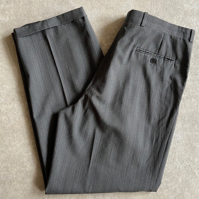1970s  Gray Stripe Slacks  W33 L30