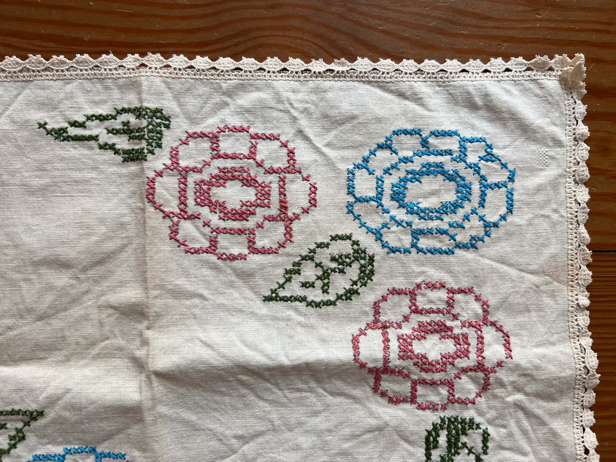 フランスアンティークリネンの刺繍クロス *フレンチアンティーク