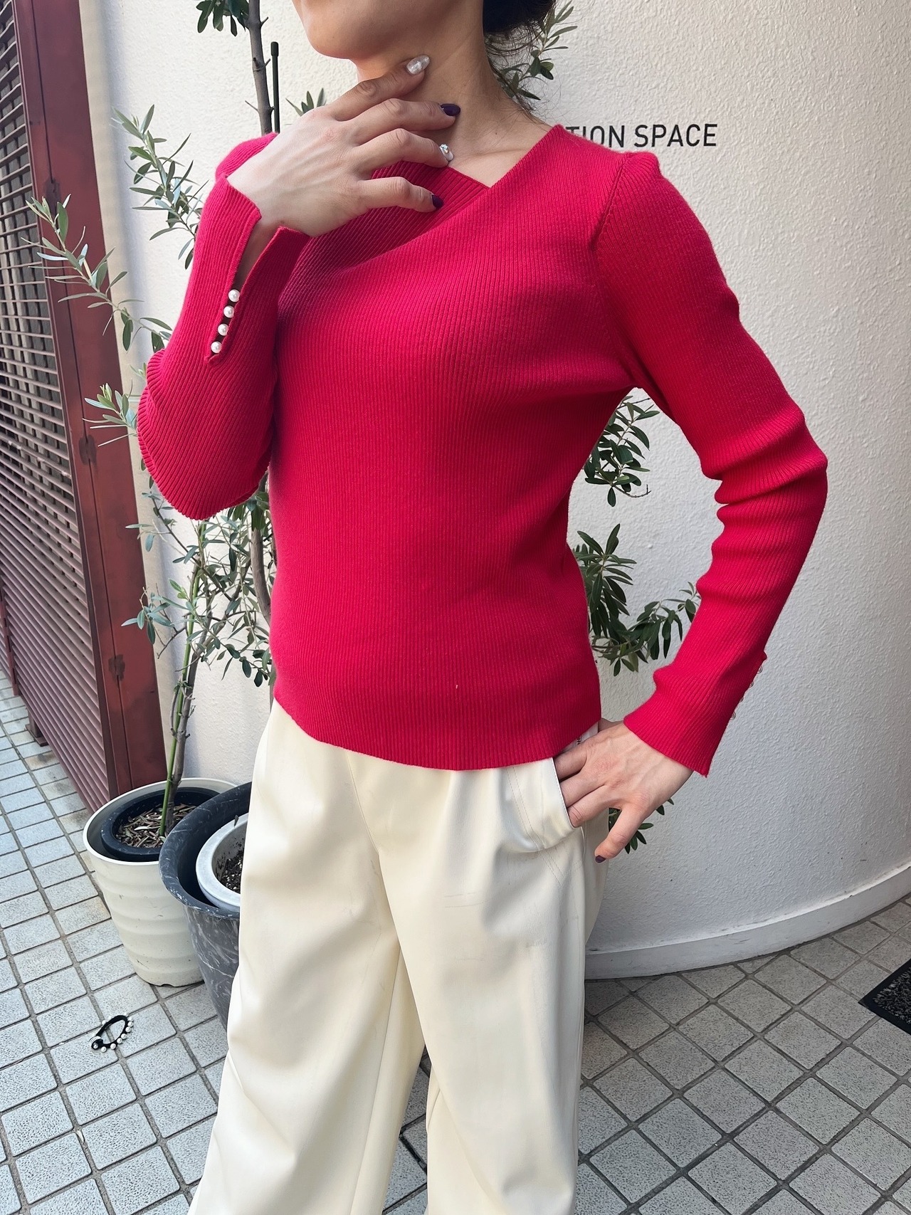 ドスディオサス  dosdiosas タック入りニットトップス