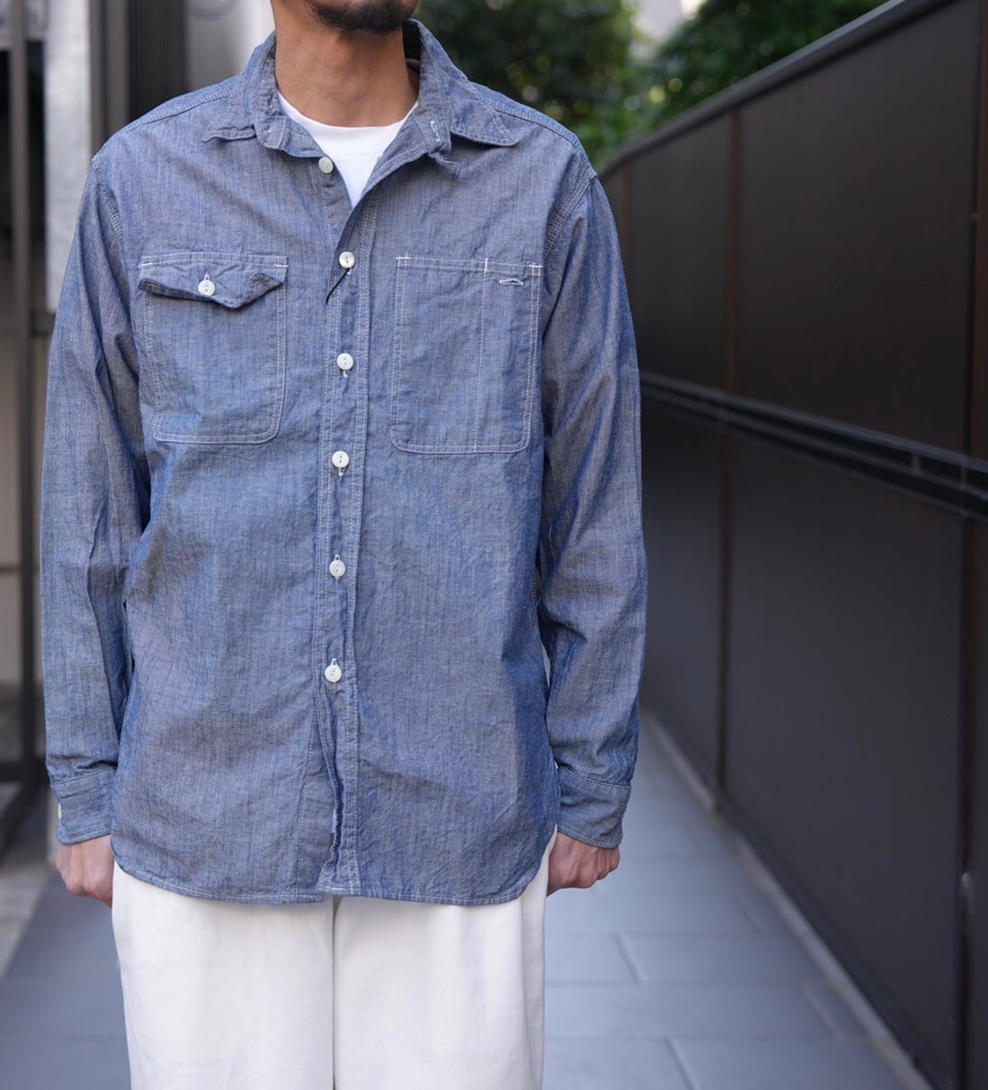 KENNETH FIELD(ケネスフィールド) /CIGER SHIRTS -CHAMBRAY BLUE-(KF-2
