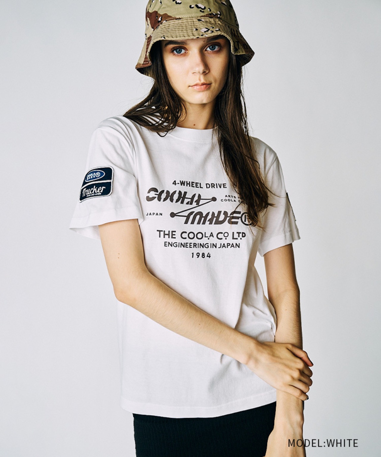 COOLAドライブプリントベーシックTシャツ (WHITE)　CQ-49002