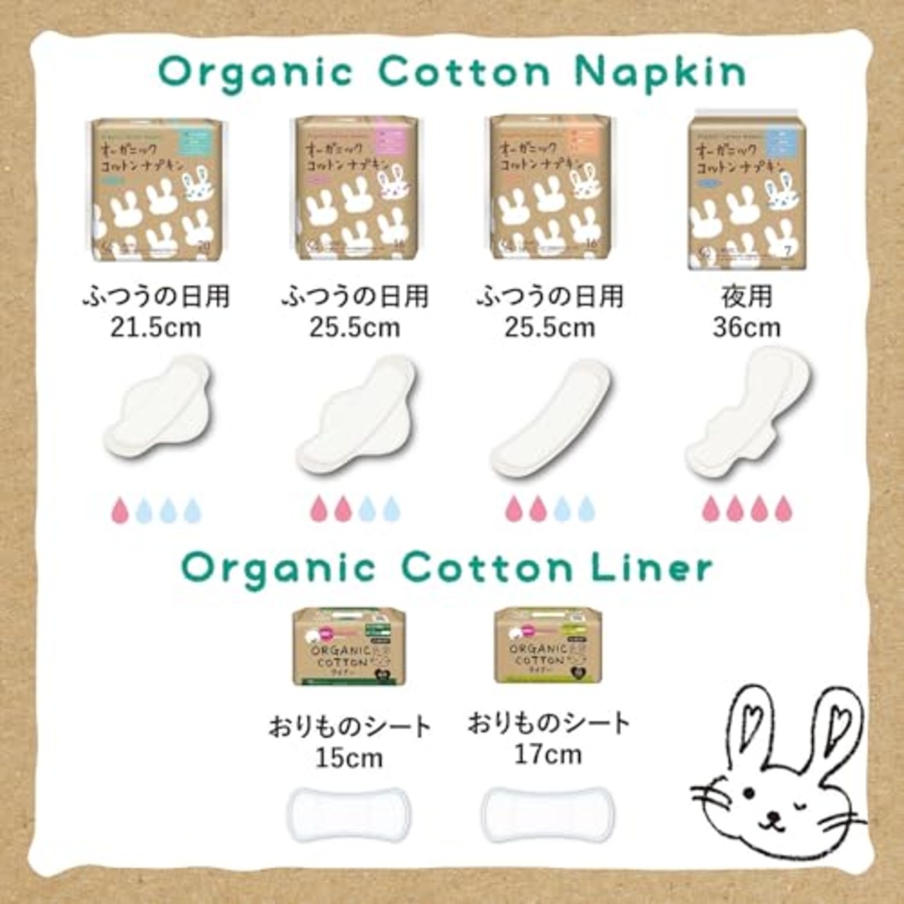 オーガニック コットン ナプキン 25.5cm 羽つき 16個入り 生理 月経