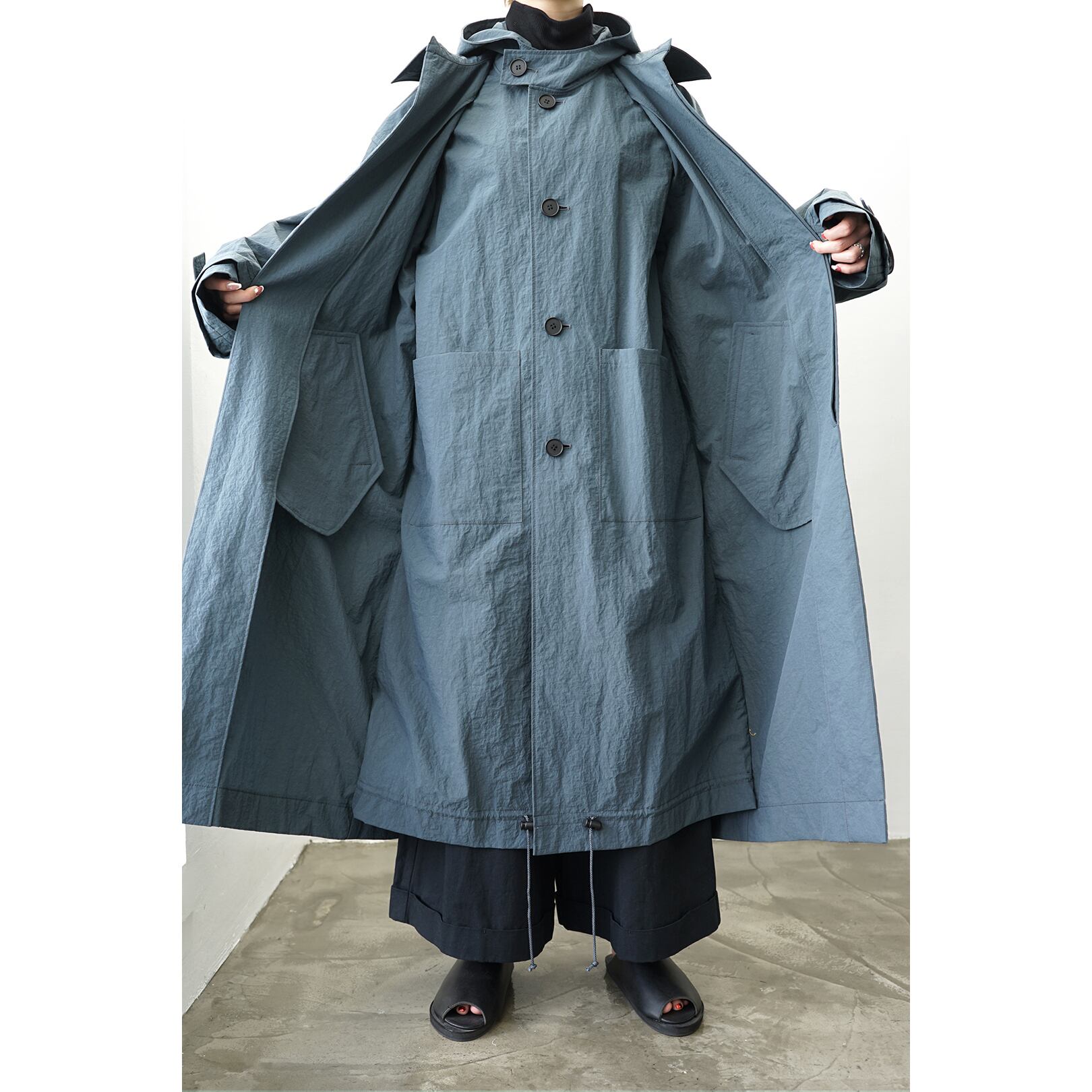 その他ブランド / Blanc YM/コート/M/NVY/無地/BL-22A-CNC/Convertible Nylon Coat Blanc YM] (ブランワイエム) BL-22A-CNC Convertible Nylon Coat