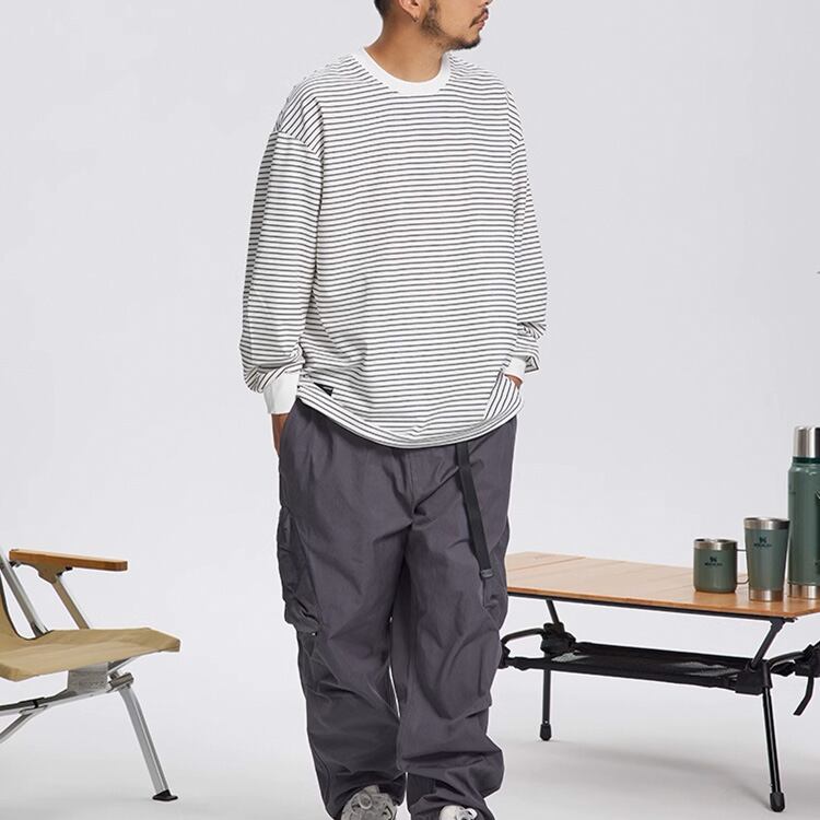 ★COLOR CONTRAST STRIPE SHIRT TOP　　　A0737