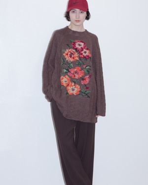 1990s floral knitted wool sweater