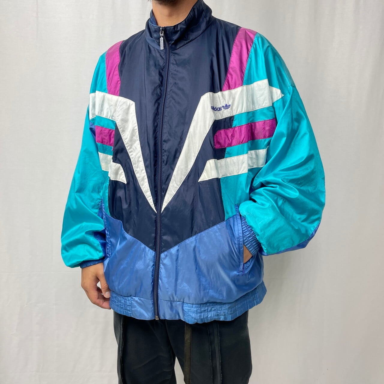 224【80s/希少】adidas ナイロンジャケットVintage L相当 - ナイロン  