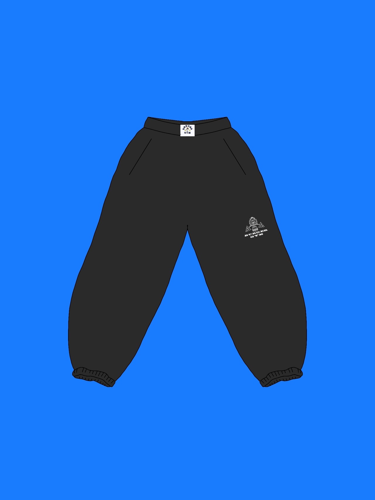 バーガージムスウェットロングパンツ ブラック