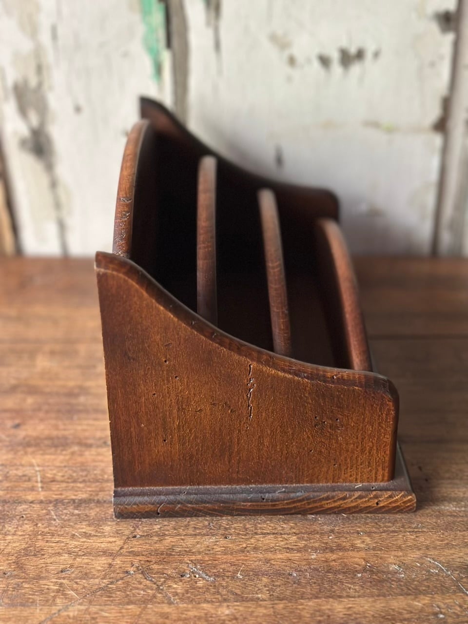木製レターラック ブラウン 書類ケース | Brocante de La Cocotte