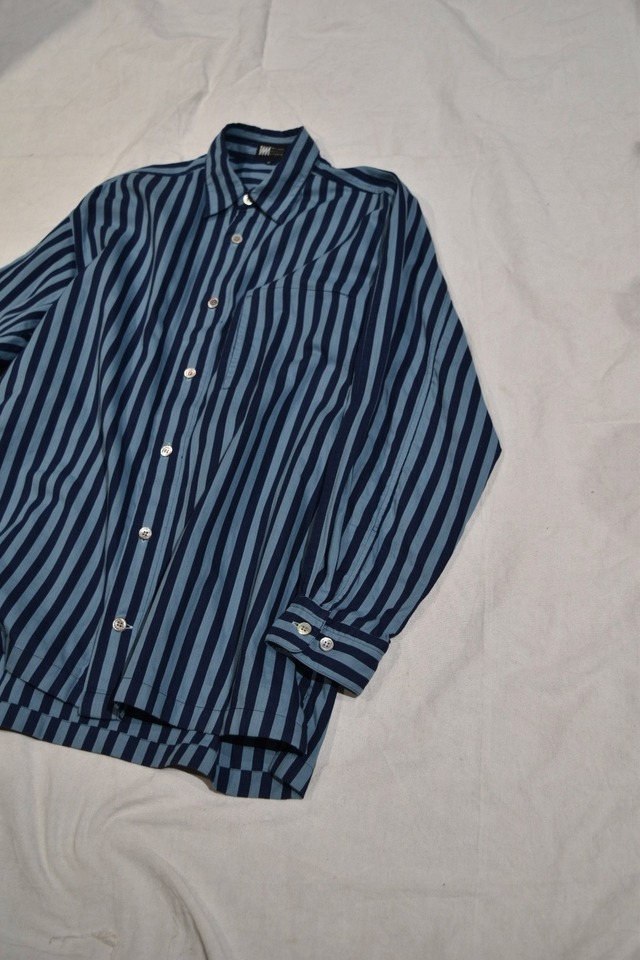 ISSEY MIYAKE Deep navy stripe shirt