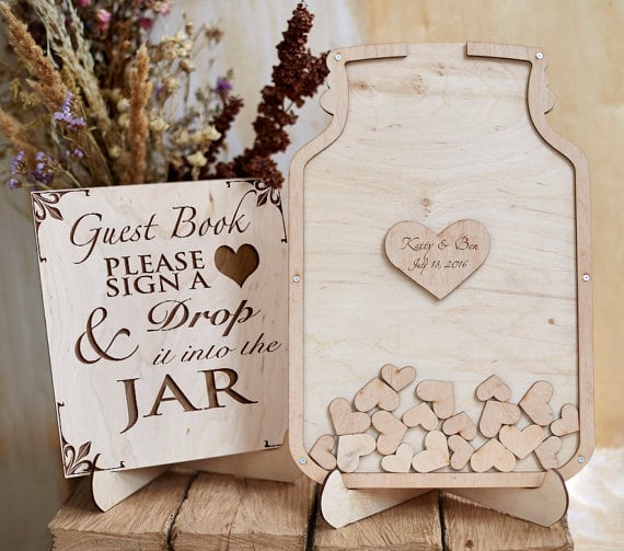 ウェディング ゲストブック ハートドロップス 90-110名 ウェディング ゲストブック ハートドロップス 90-110名 ドロップ型