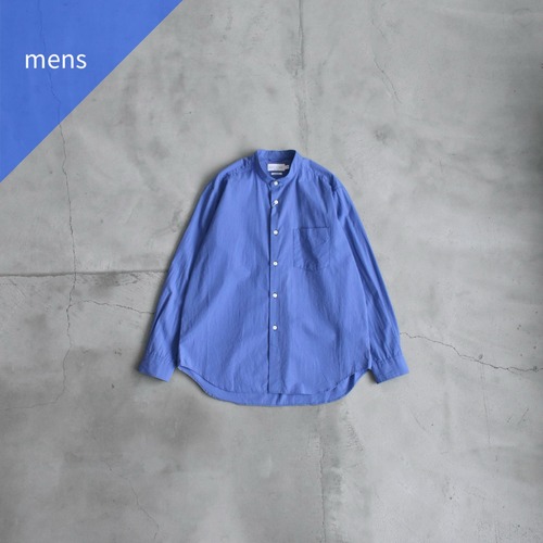 MANUAL ALPHABET | WASHER BROAD LOOSE FIT BAND COLLAR SHIRT　バンドカラー シャツ