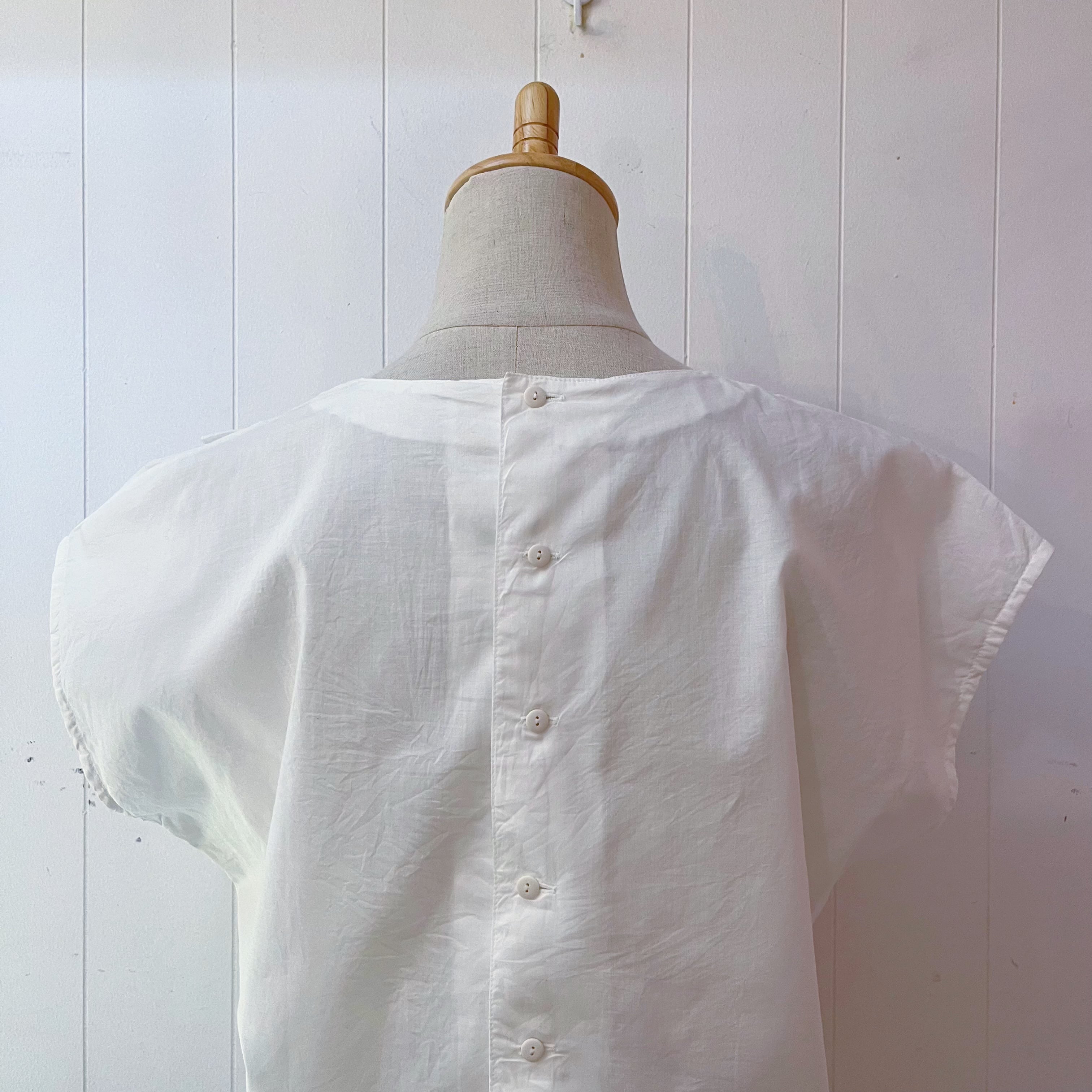 ribbon embroidery frill white blouse