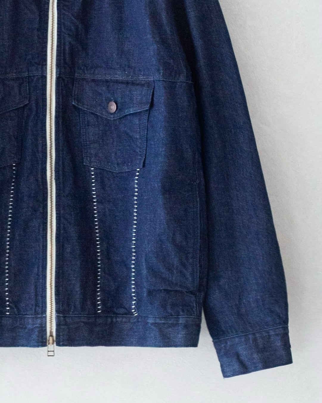 my beautiful landlet 12.5oz DENIM ZIP JACKET - One Wash BLUE-OW | nua