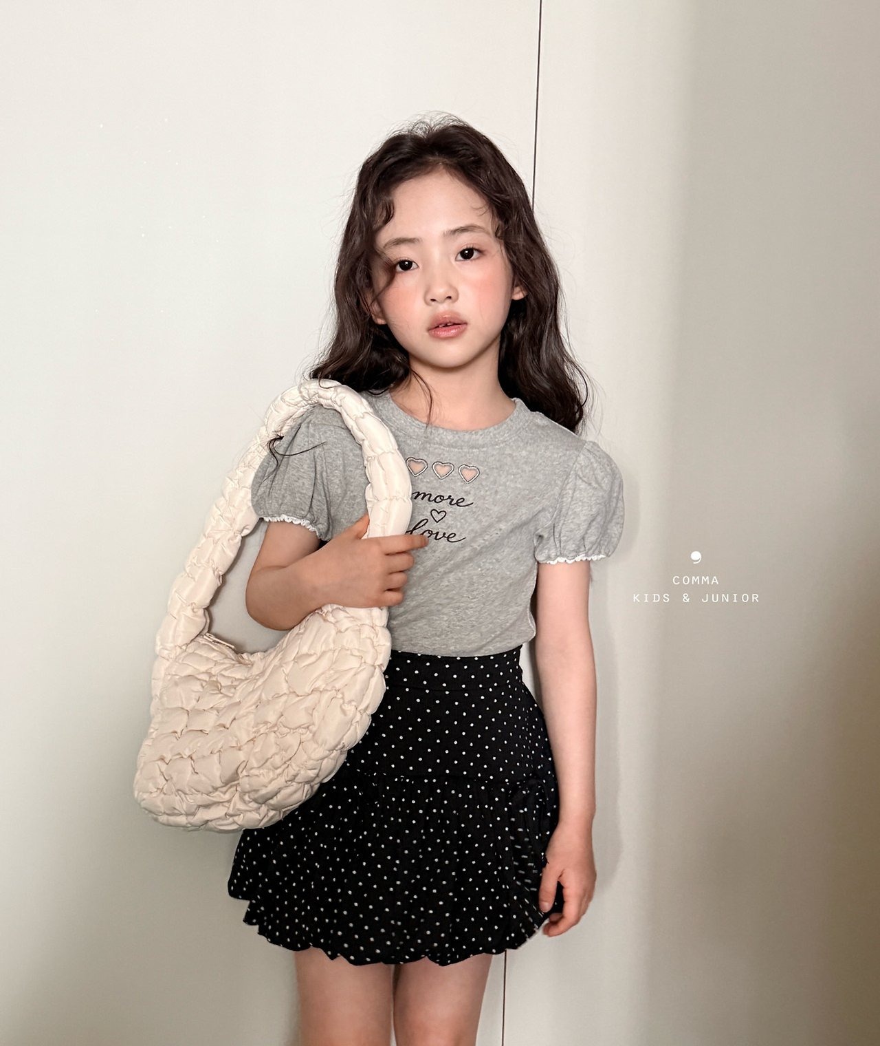 [COMMA] Punching Puff Tee (160/170) / [콤마] 펀칭퍼프티 (160/170)