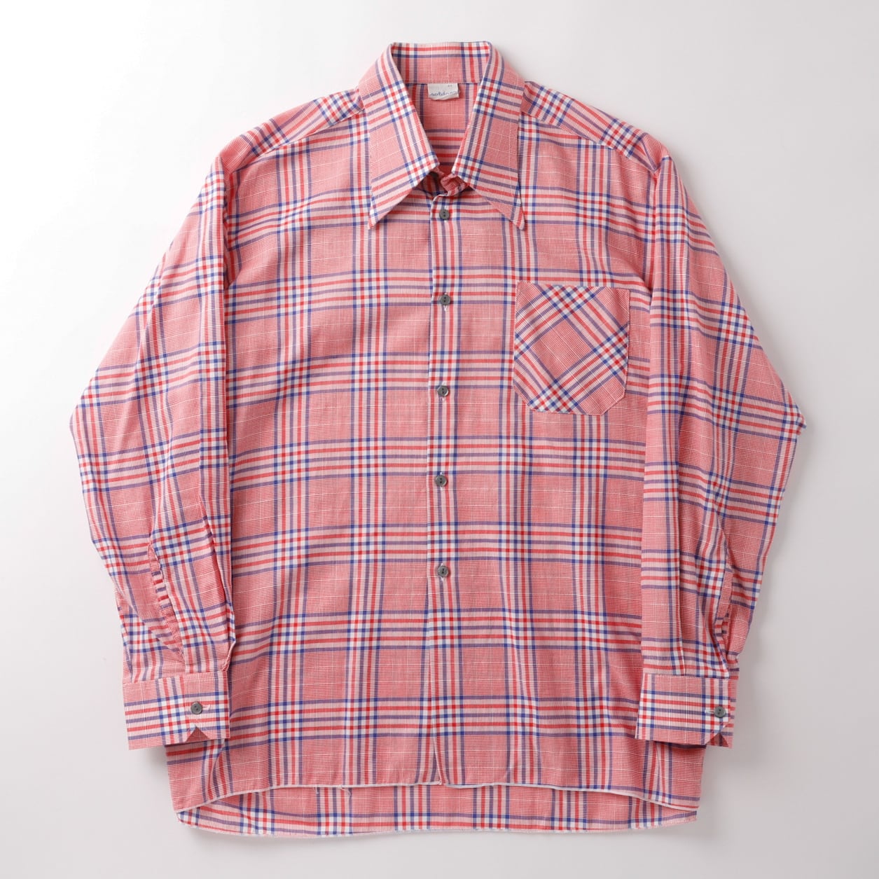 未使用】50s vintage check shirt made in Germany big size dead 