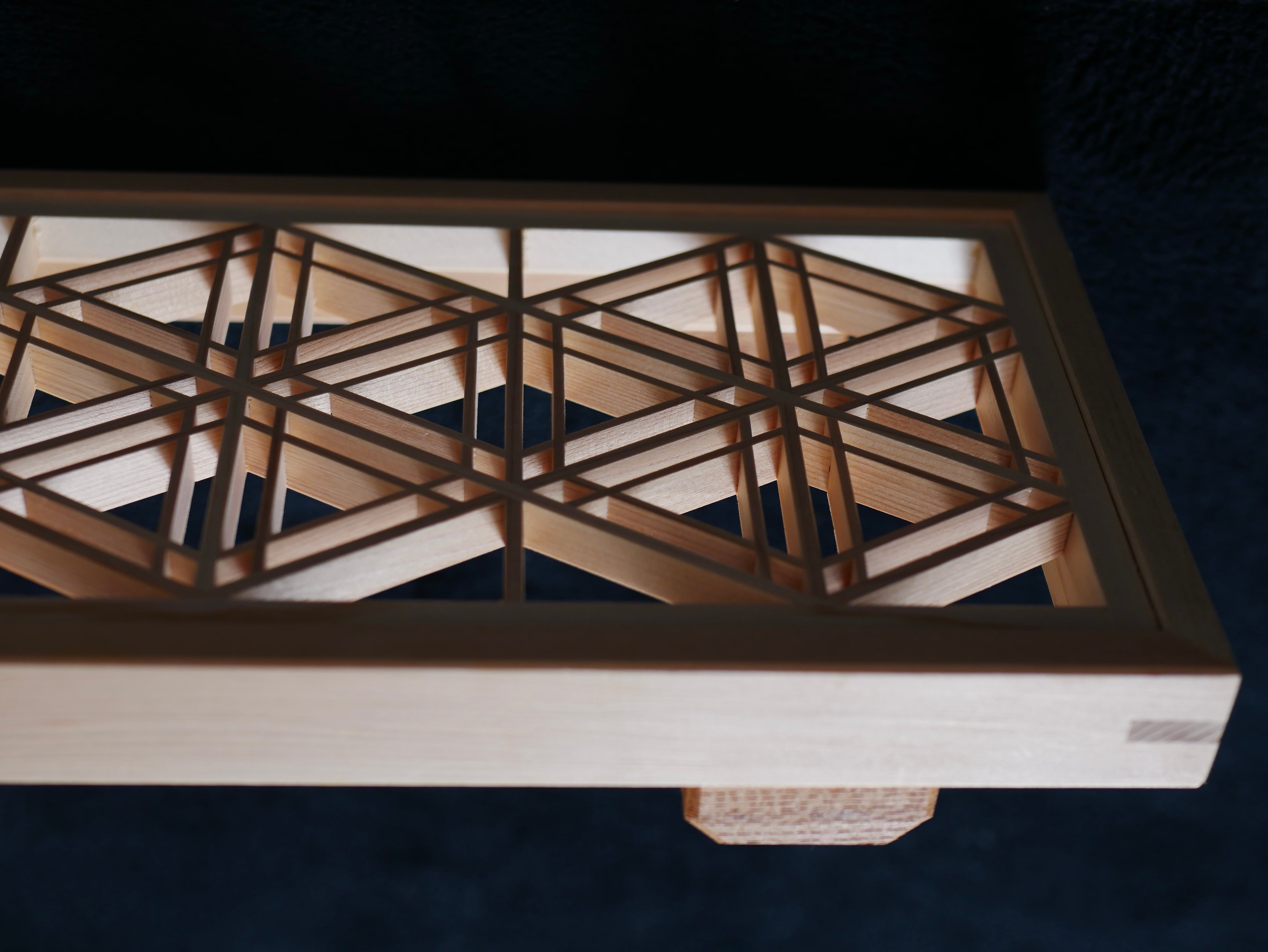 組子トレー ショート（胡麻）｜Kumiko Tray – Short (Goma Design