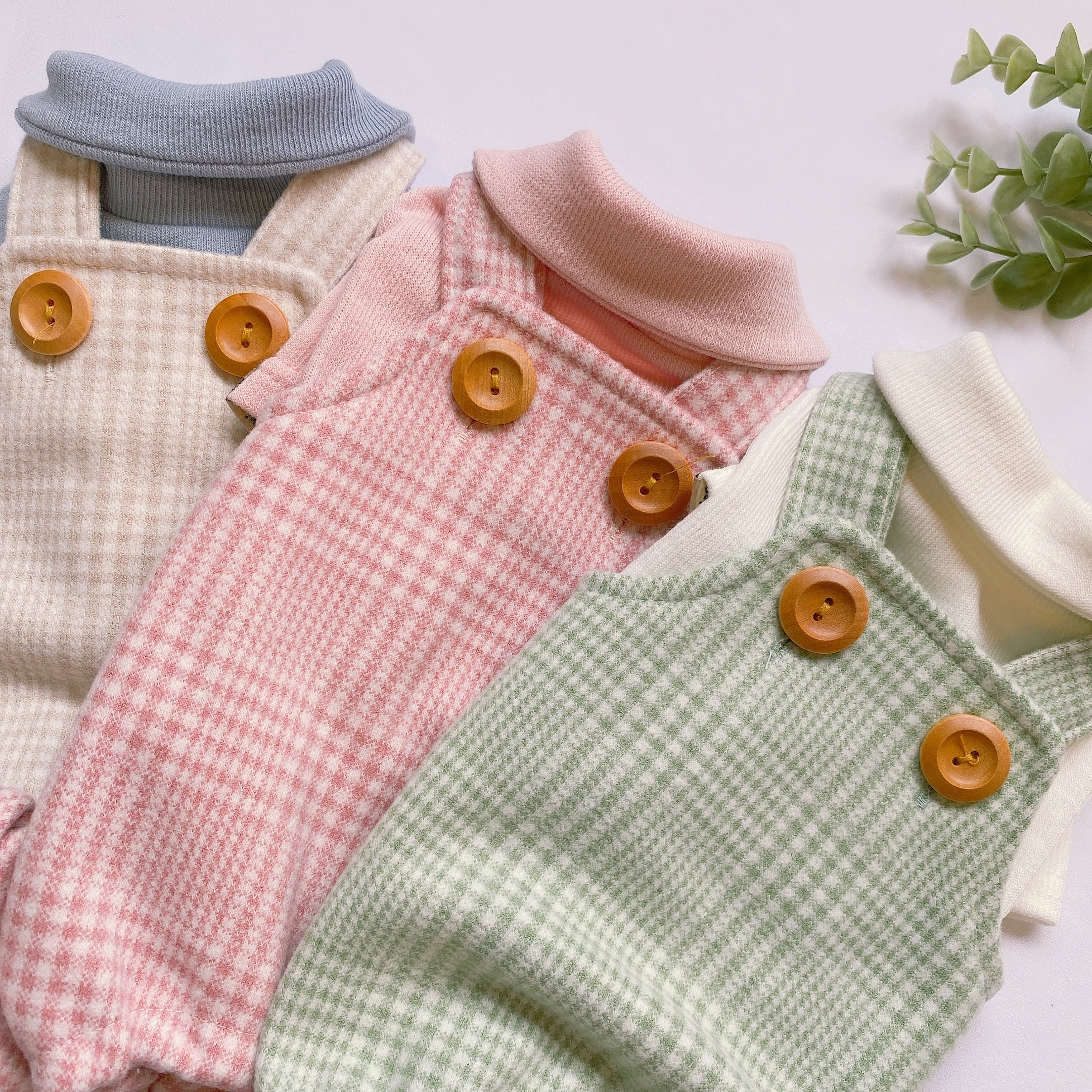 【SALE】ウールチェックロンパース S ~ XL 3color / 犬服 秋冬 新作 可愛い 犬の服 つなぎ ドッグウェア オールインワン 小型犬 中型犬 tsu31