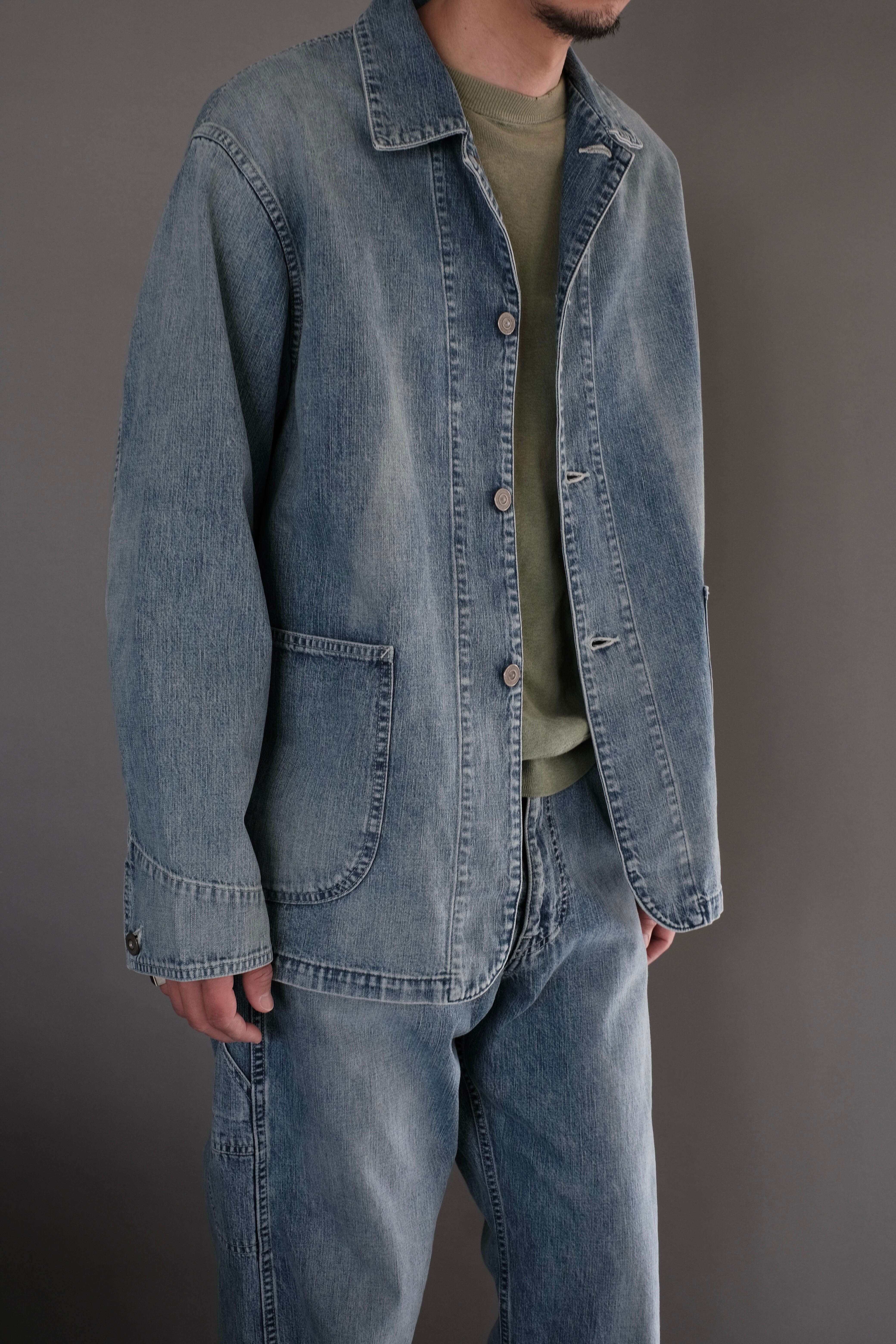 ULTERIOR / FADED LIGHT DENIM COVERALL | LIVING