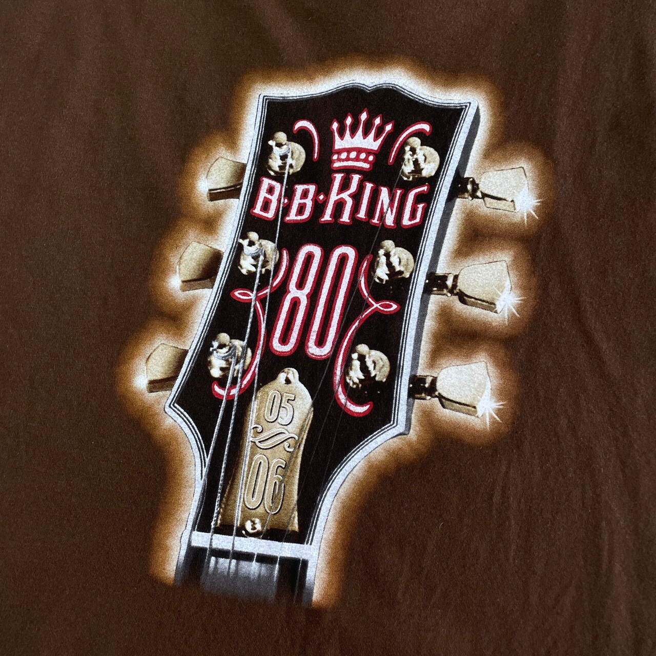 B.B. King T-Shirt L B.B. King プリント Tシャツ ブラウン