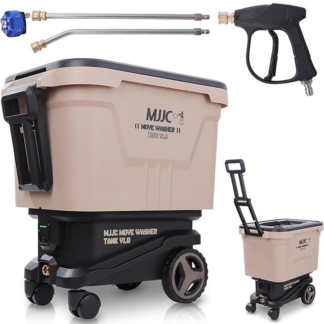 MJJC ポータブル 高圧洗浄機 コードレス 充電式 バケツ タンク式 大