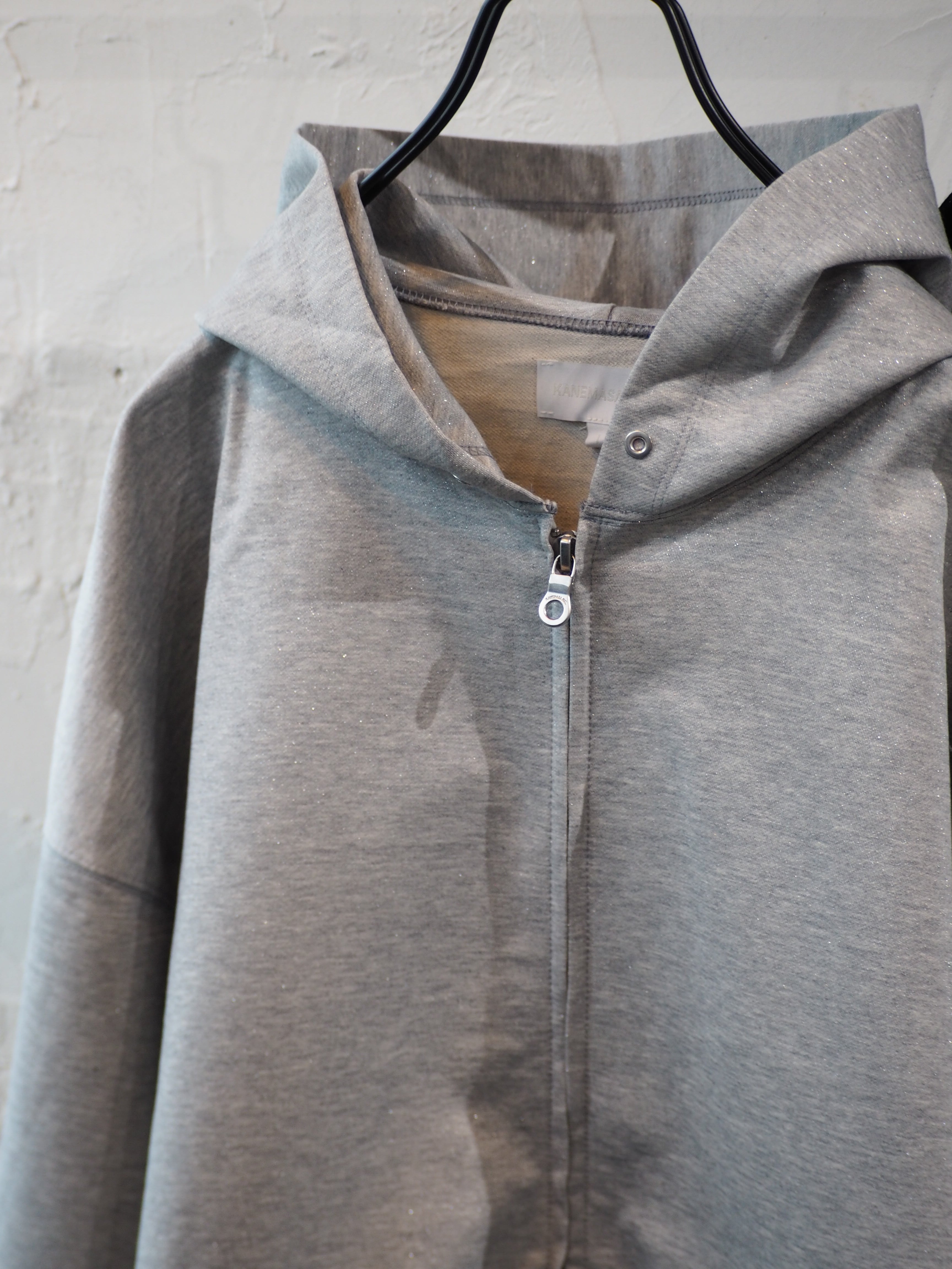 KANEMASA PHIL. 36G Glittery Zip Hoodie(GREY(Mist Grey) | novastore