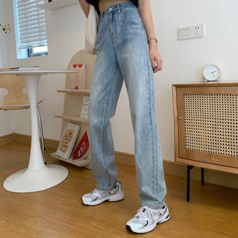 パンツ スプリングハイウェスト薄手ジーンズ 春物 試着室35263499114