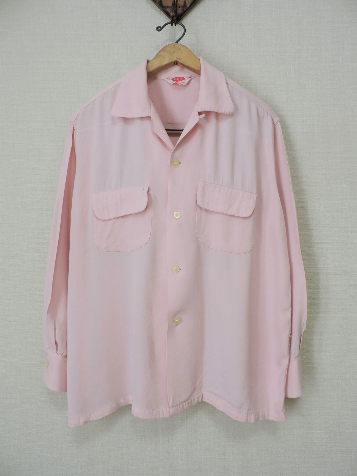 ピンク】50s PILGRIM ピンク ループカラー レーヨンシャツ | swallows 