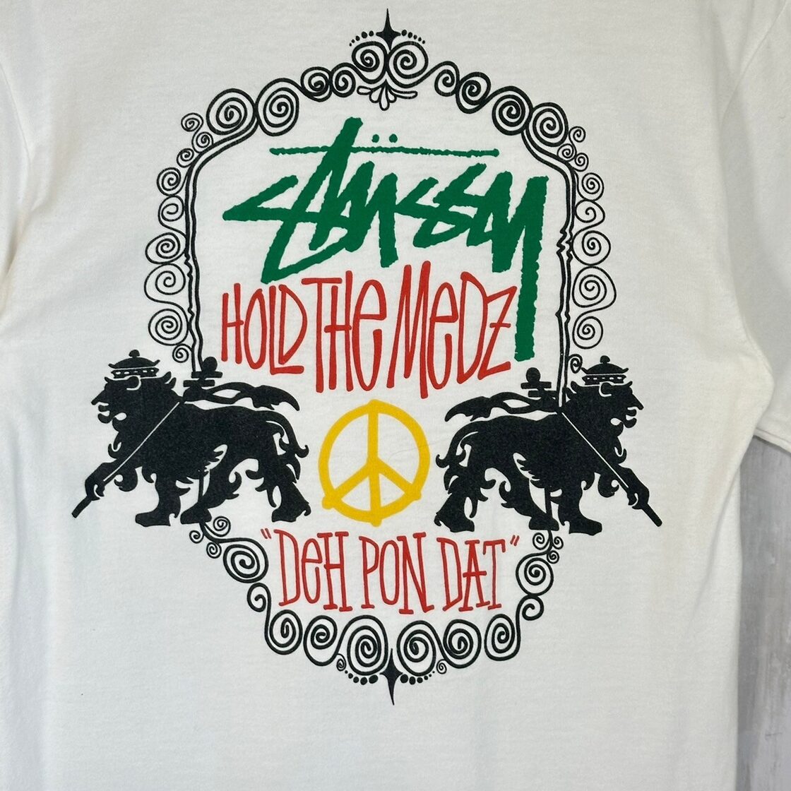 stussy ステューシー Tシャツ バックロゴ プリントロゴ ラスタ  