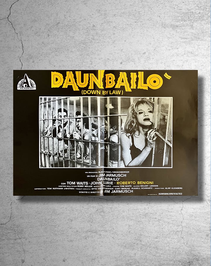 ジム・ジャームッシュ監督映画 『ダウン・バイ・ロー』希少なイタリア版ポスター