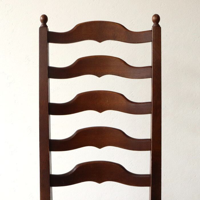 アンティークハイバックダイニングチェアろくろ脚オーク材レトロ