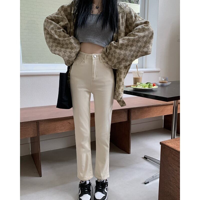 オータムウィンターハイウェストジーンズ 秋物 冬物 萌量不足51988861094