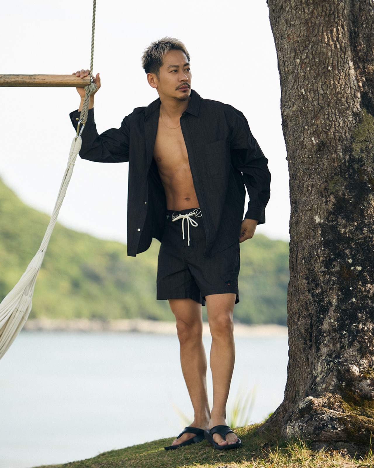 【SUNS】WAIST LOGO WASHED COLOR BOARD SHORTS［RSW099］