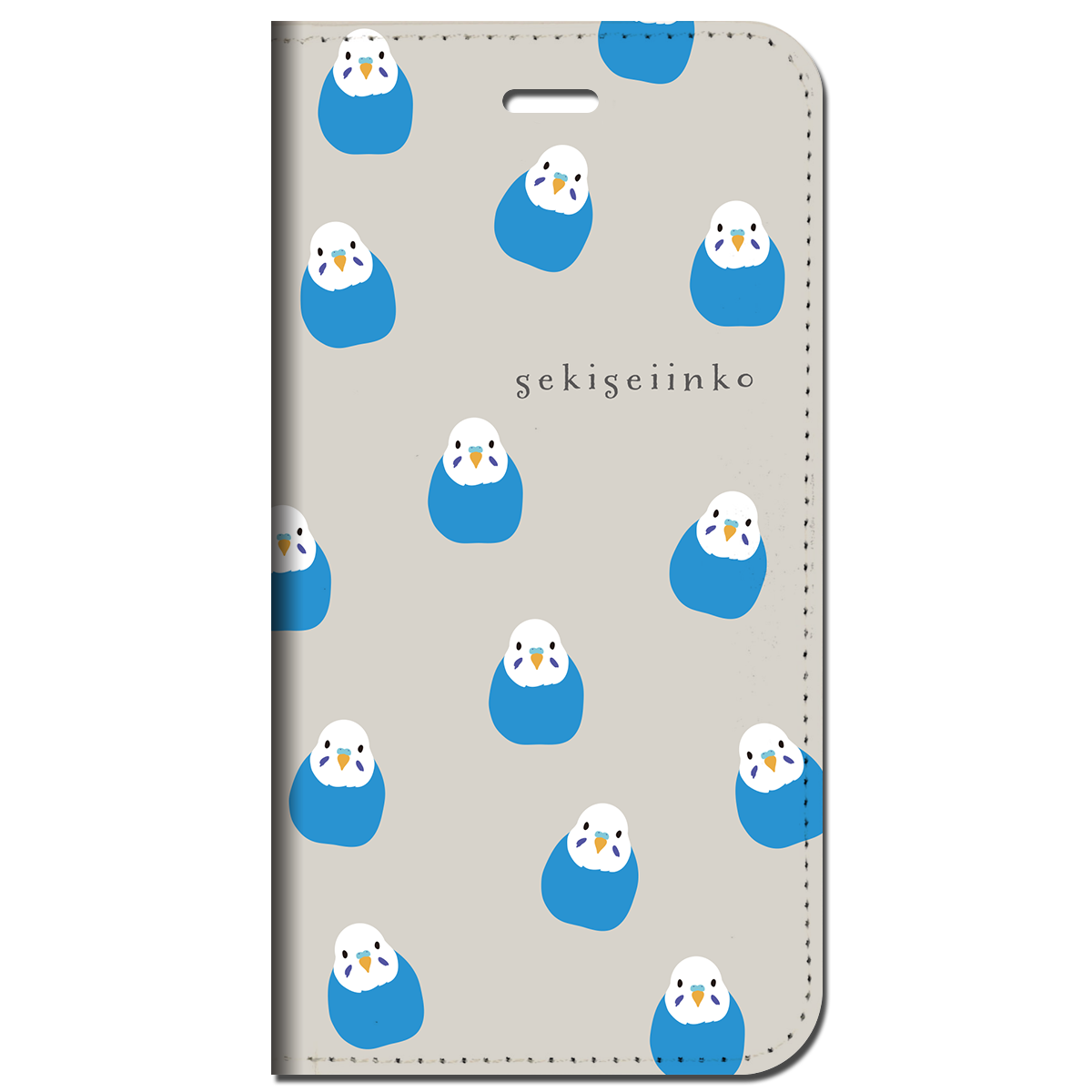 iPhone対応 スマホ 手帳型ケース インコブルーいっぱい イラスト 動物 鳥 いんこ デザイナーズ キュート 【iPhone17 / iPhone16 / iPhone16e / iPhoneSE 他 iPhone各機種対応】 st57