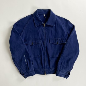 1950s "AU FUSIL" French Blue Cotton Twill Cyclist Work Jacket
