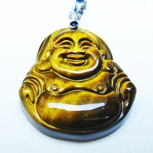 イエロータイガーアイ ペンダント 布袋様 タイガーアイ 一点物 メール便可 [M便 1/20] 112-11446